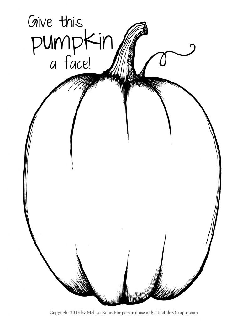 791x1024 Pumpkin Coloring Pages Printable Free Page Blank Patch