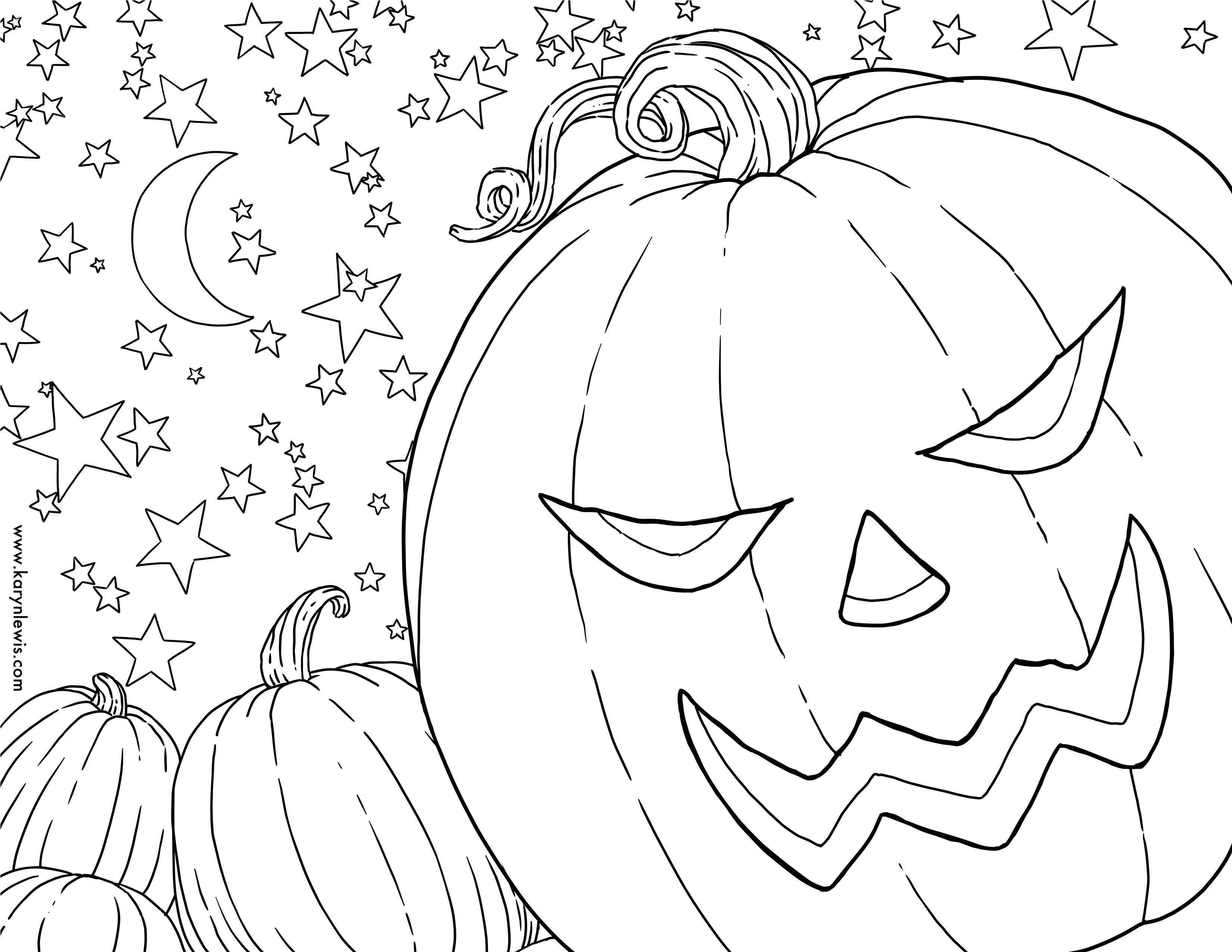 3300x2550 Free Pumpkin Patch Halloween Coloring Page Karyn Lewis Illustration