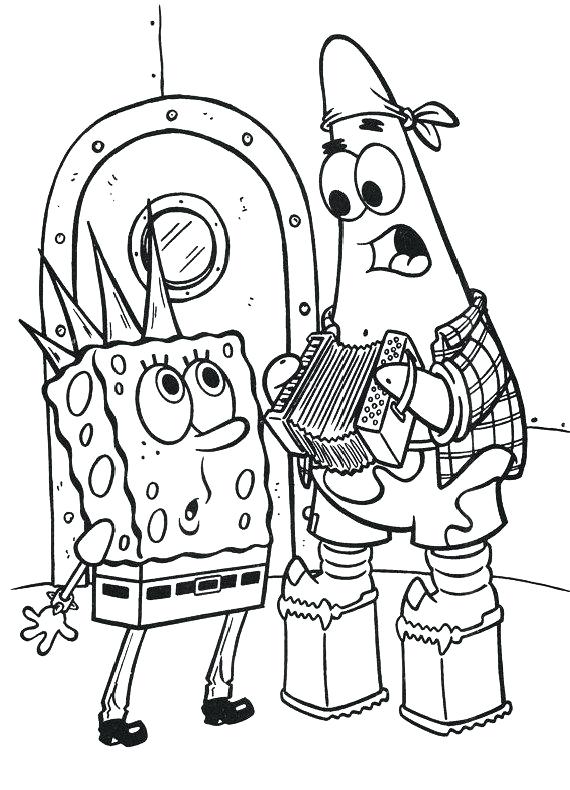 570x790 Spongbob Coloring Pages Punk Coloring Page Free Spongebobs
