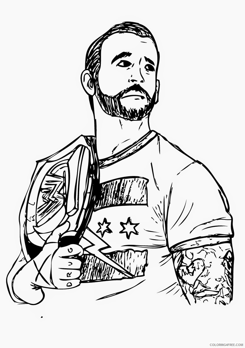 848x1200 Wwe Drawing Cm Punk Coloring Pages