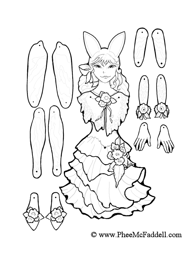 670x900 March Fairy Puppet To Color, Cut Out, Assemble