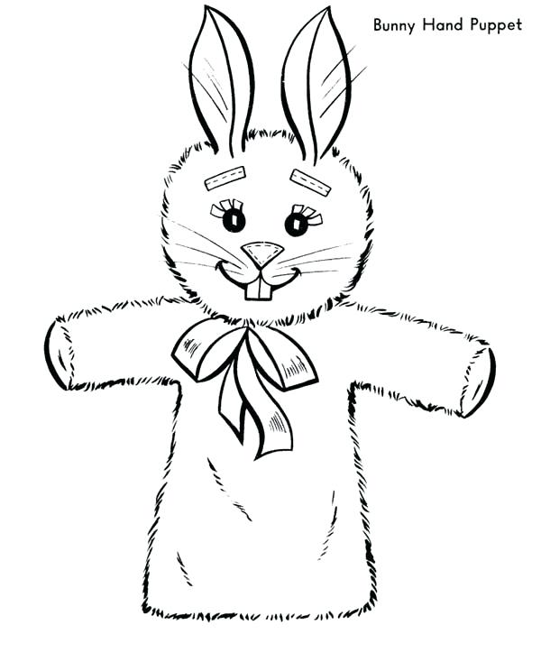 600x734 Puppet Coloring Pages Bunny Hand Puppet Coloring Page Shadow