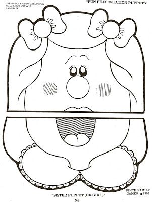 301x400 Paper Bag Puppets Printables Lds Nursery Color Pages