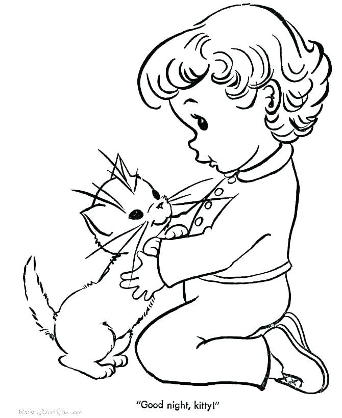 670x820 Puppies And Kittens Coloring Pages Printable Kitten Coloring Pages