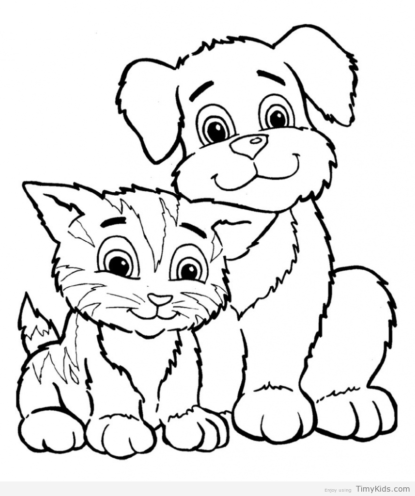 857x1024 Puppy And Kitty Coloring Pages Timykids