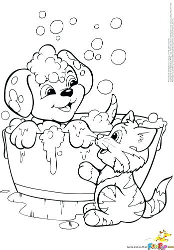 349x500 Free Puppy And Kitten Coloring Pages Medium Size Of Coloring Pages