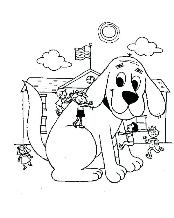 600x752 Clifford Coloring Pages Free The Big Red Dog Is In School