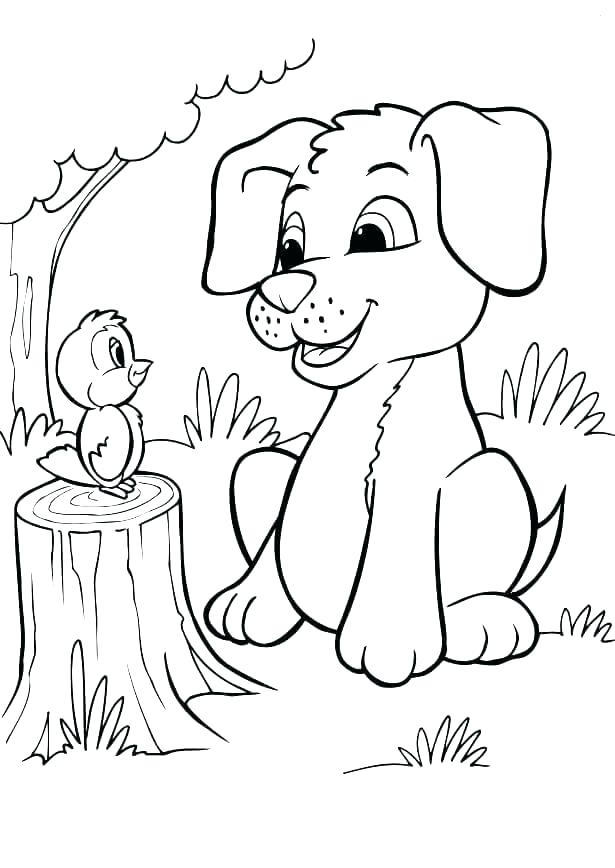 615x868 Puppy Dog Coloring Page Puppy Coloring Pages To Print Bird