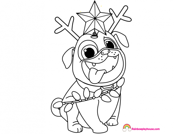 595x460 Puppy Dog Pals Rolly Printable Christmas Coloring Page