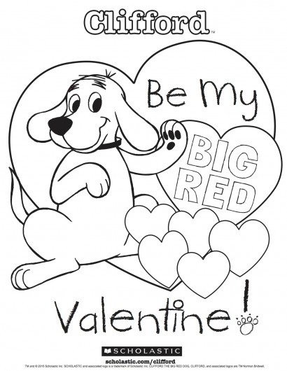 410x530 Clifford's My Big Red Valentine Coloring Sheet Parents