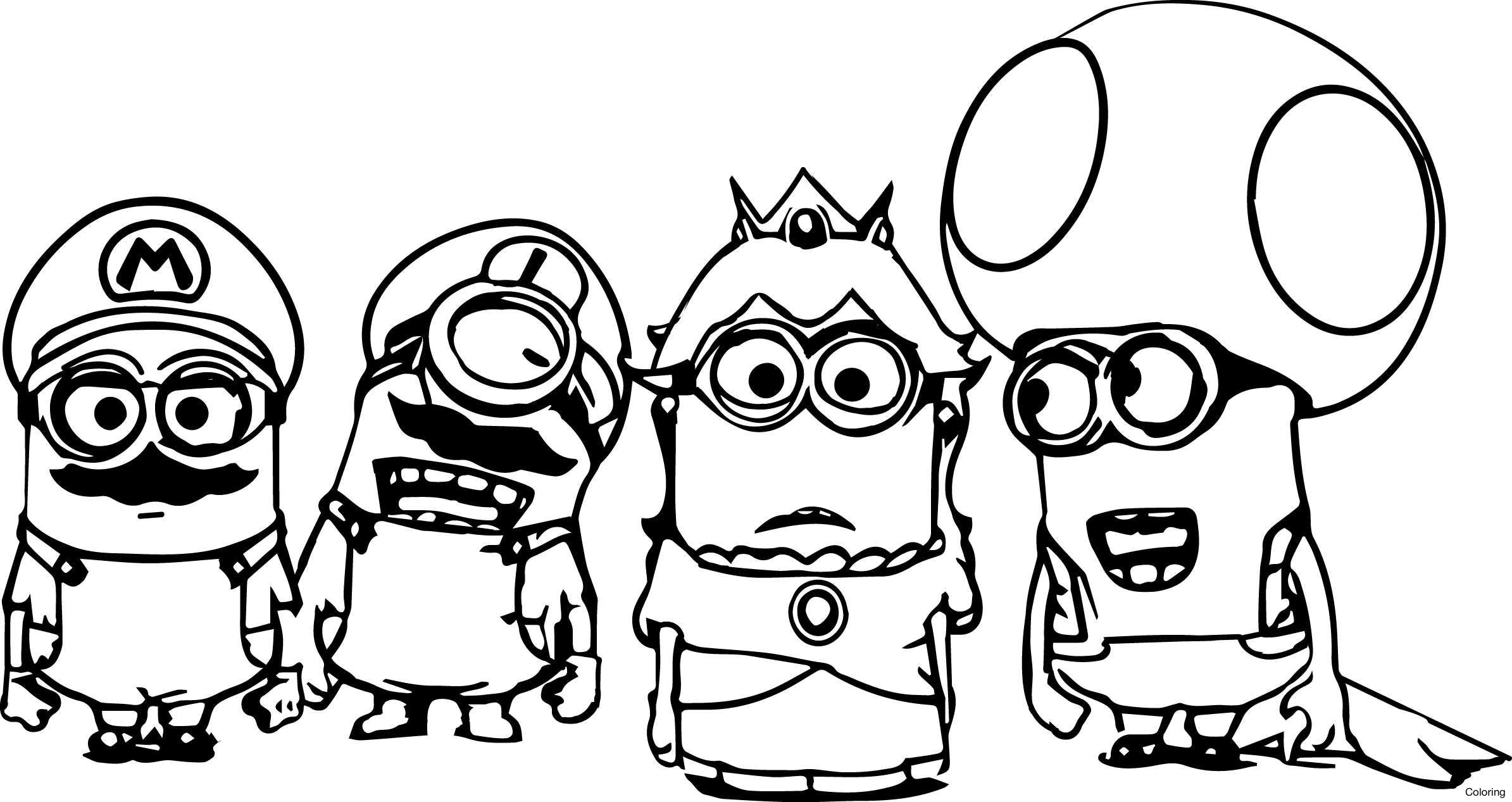 2389x1267 Minion Print Colouring Pictures To Purple Coloring Page Minions