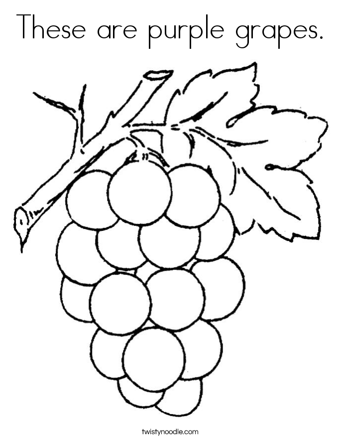 685x886 These Are Purple Grapes Coloring Page