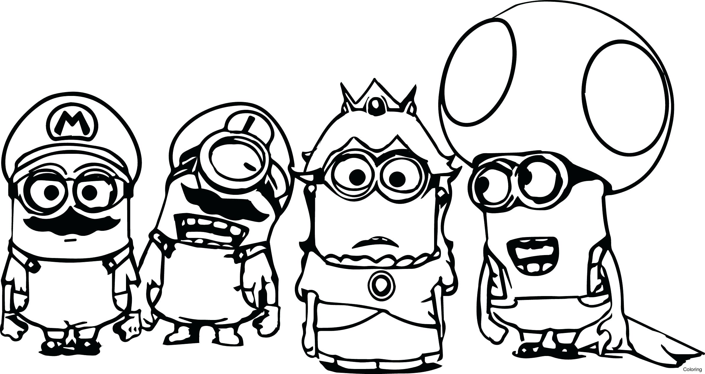 2389x1267 Purple Minion Coloring Page