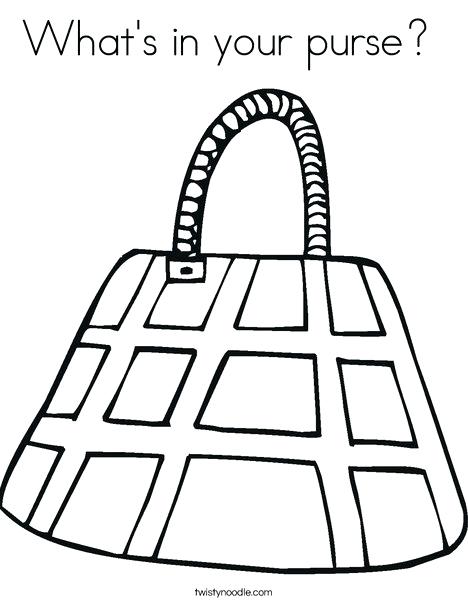 468x605 Purse Coloring Page Purse With Checkered Pattern Coloring Page