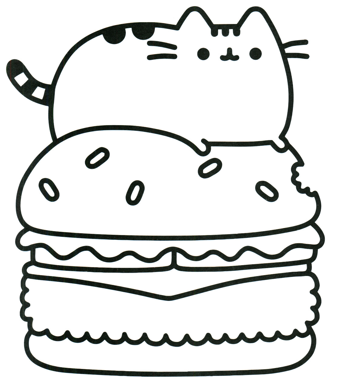 1111x1258 Pusheen Cat Coloring Pages Prepossessing