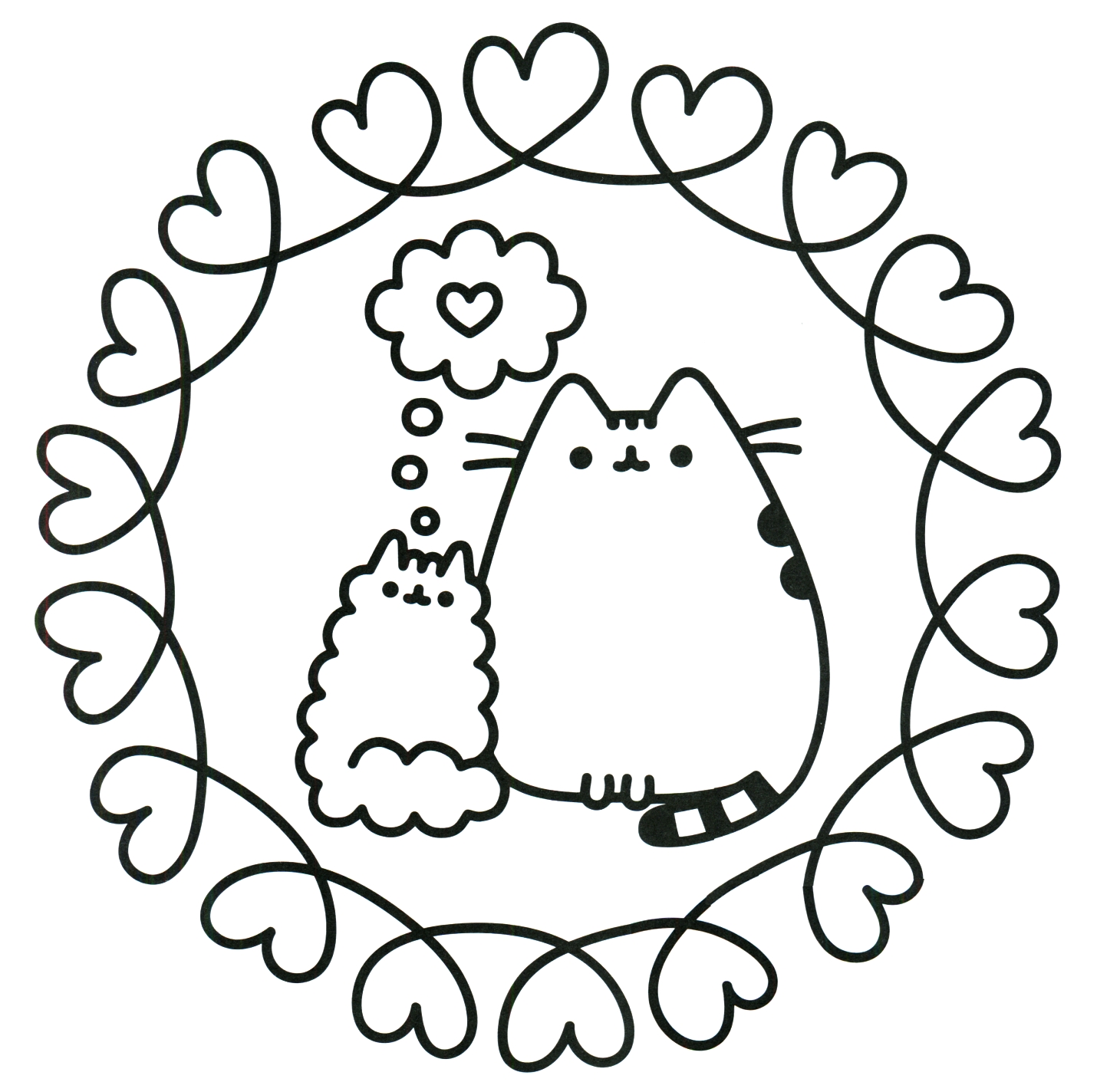 1430x1424 Pusheen Coloring Book Pusheen Pusheen The Cat Free