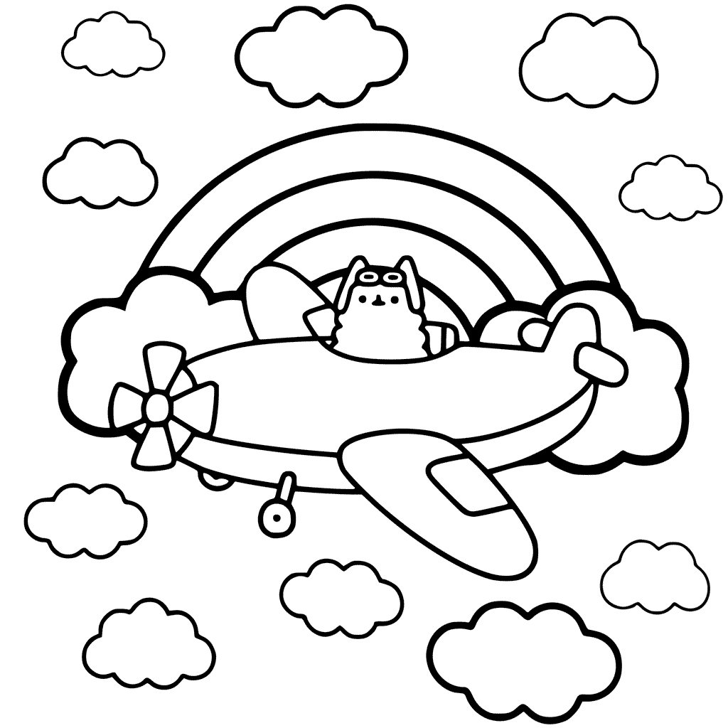 1024x1024 Pusheen Coloring Pages