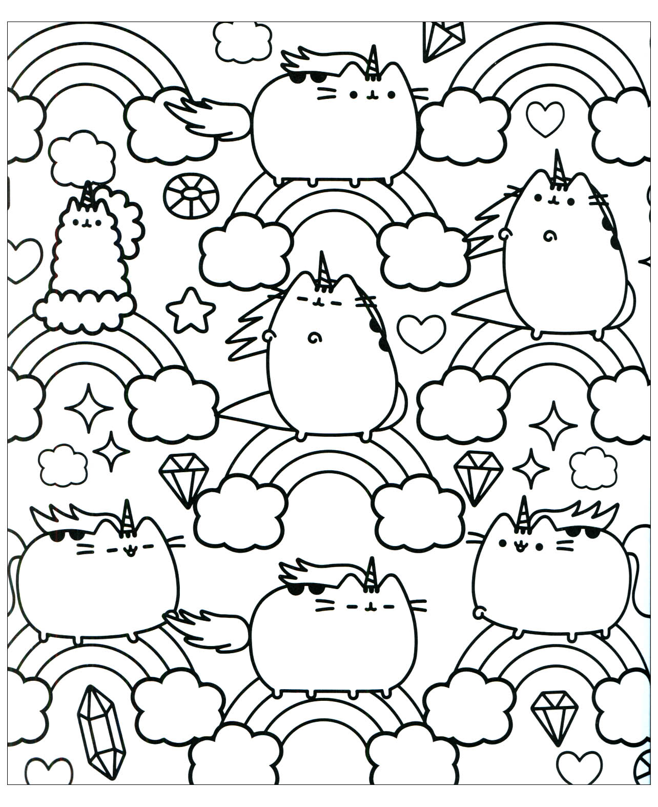1284x1574 Kawaii Pusheen And Rainbow