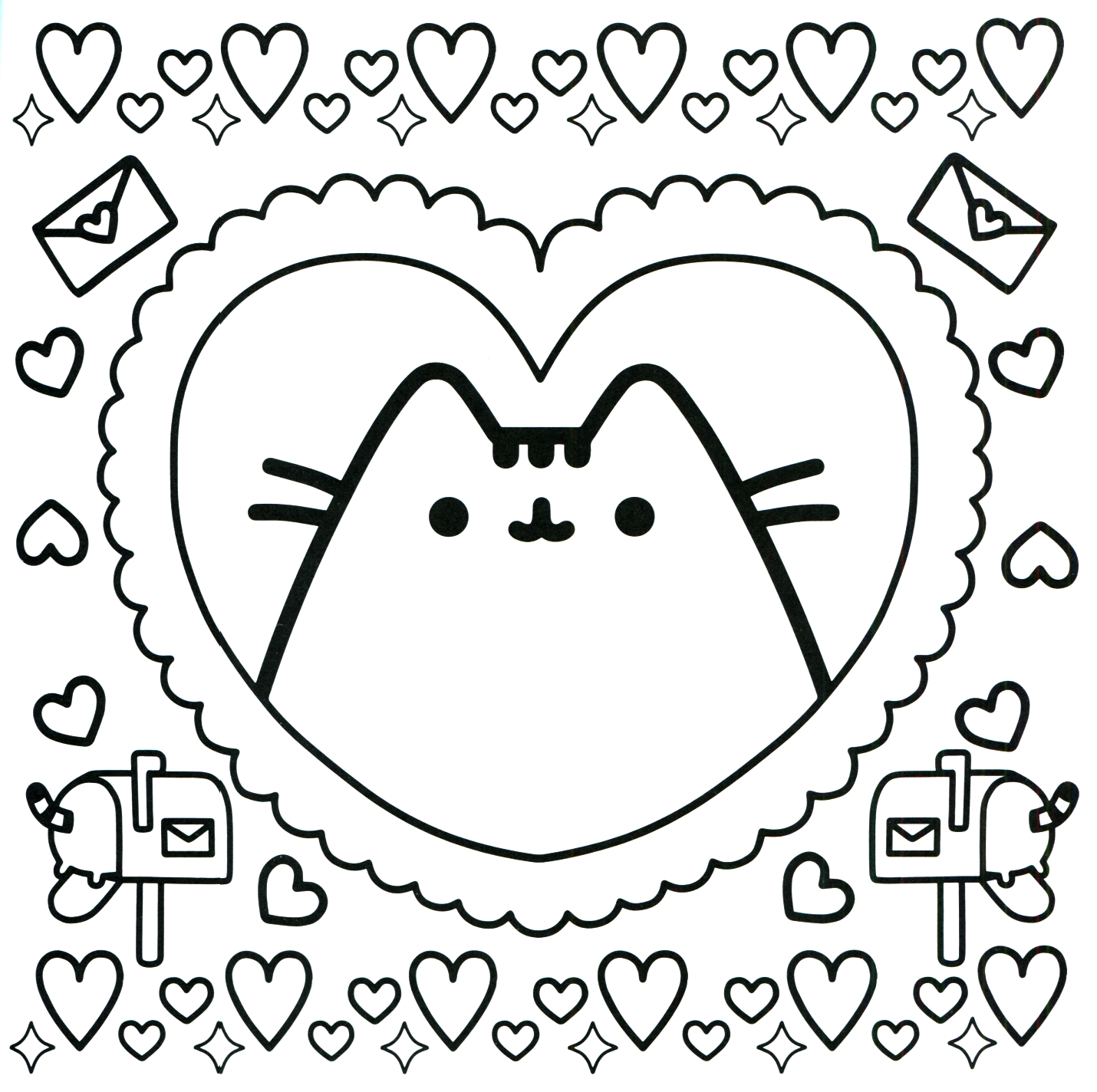 1430x1424 Pusheen Coloring Pages Coloring Pages To Print