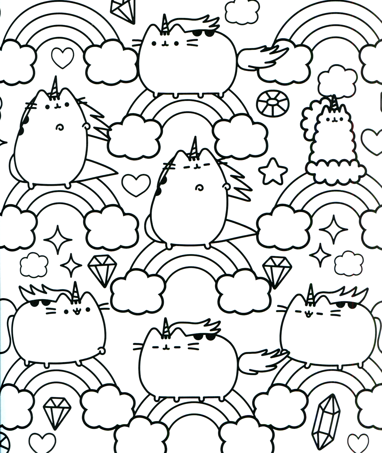 1256x1489 Pusheen Unicorn Coloring Pages