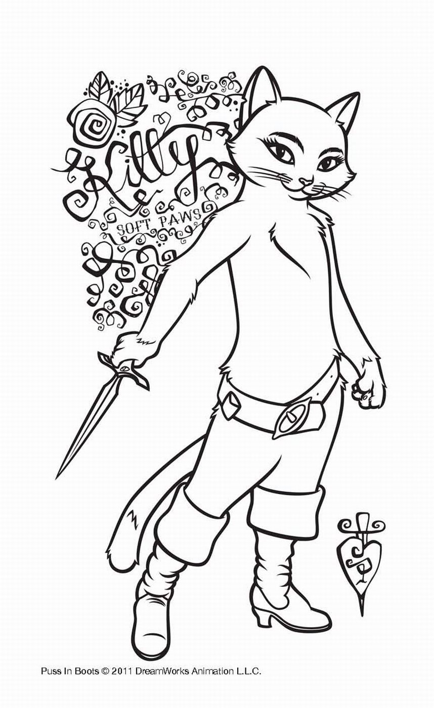 858x1400 Puss In Boots Coloring Pages