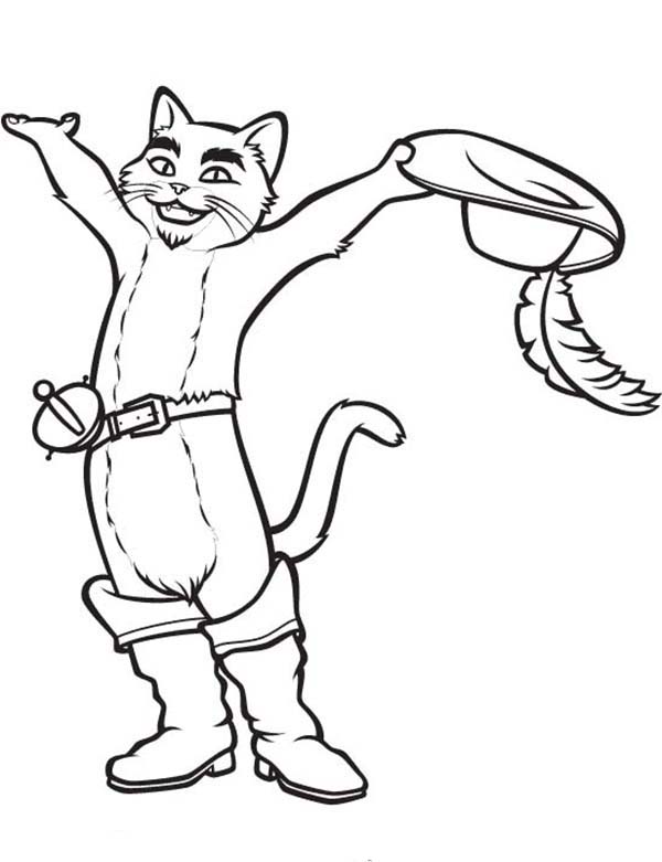600x781 Puss In Boots Is Happy Coloring Pages Batch Coloring
