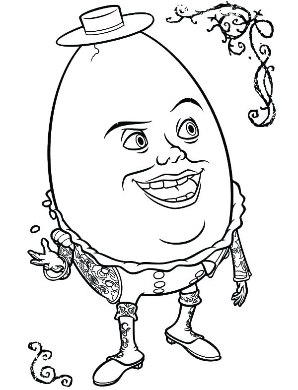600x786 Humpty Dumpty Coloring Page Nursery Rhymes Coloring Pages Humpty