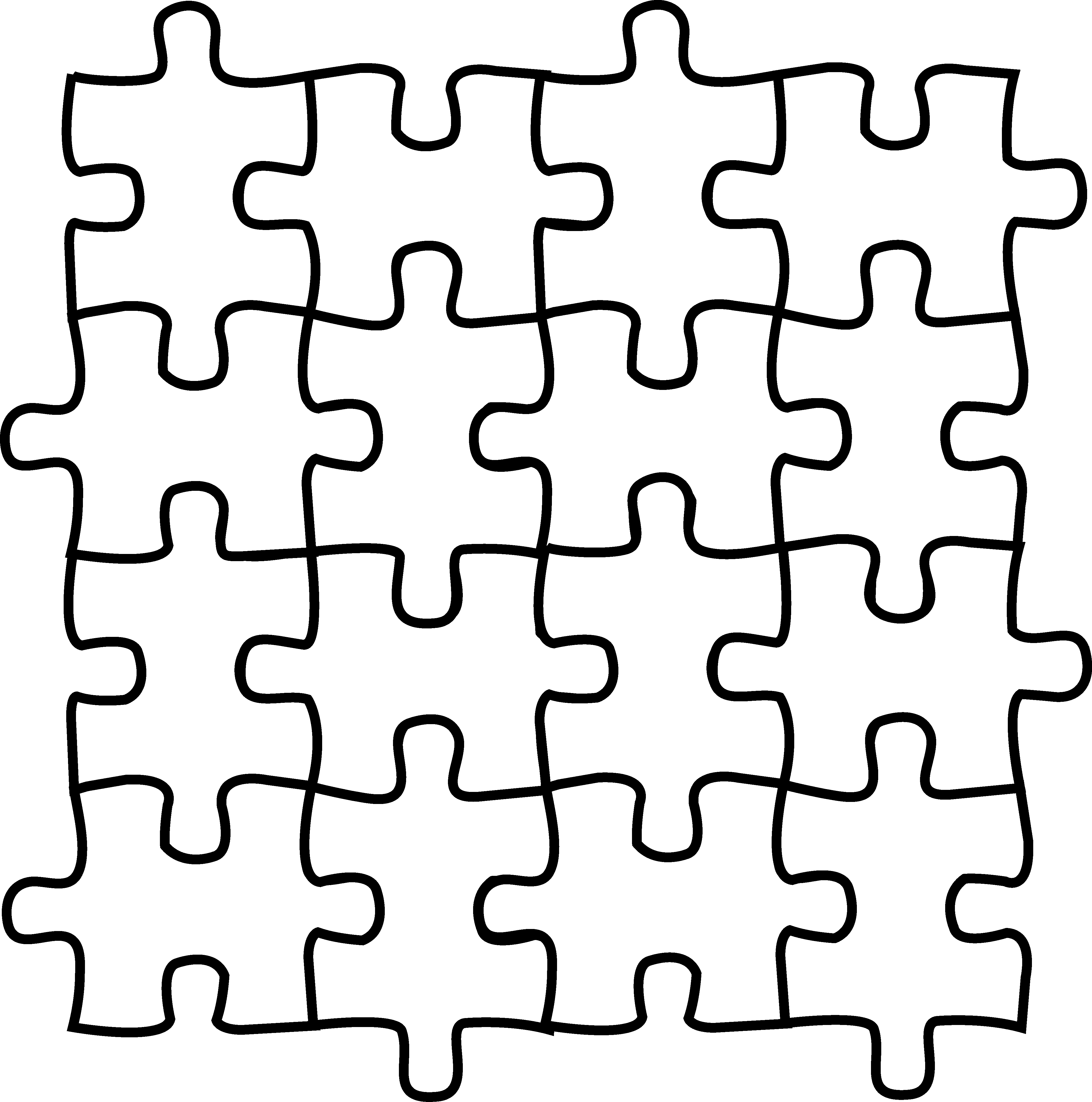 4254x4293 Puzzle Pieces Coloring Page