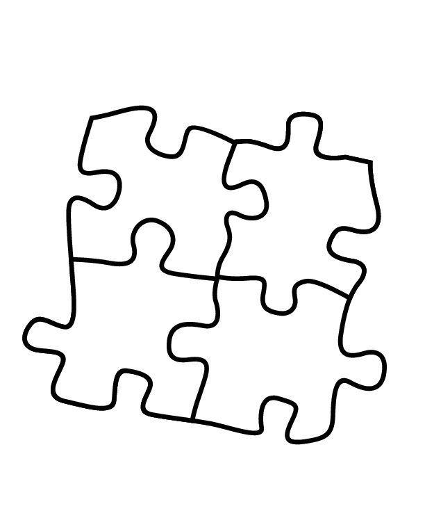 612x758 Puzzle Pieces Coloring Pages Crafts Puzzle Pieces