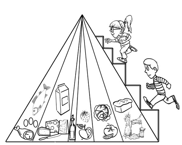 600x479 Two Kids Stepping On Food Pyramid Coloring Pages