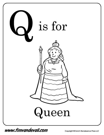 350x453 Q Is For Queen Letter Q Coloring Page Pdf