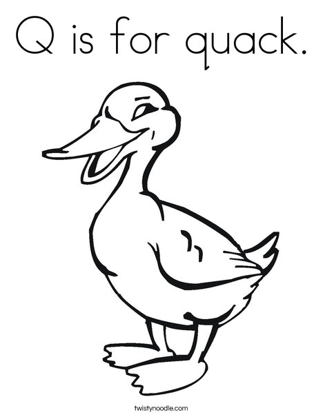 468x605 Q Is For Quack Coloring Page