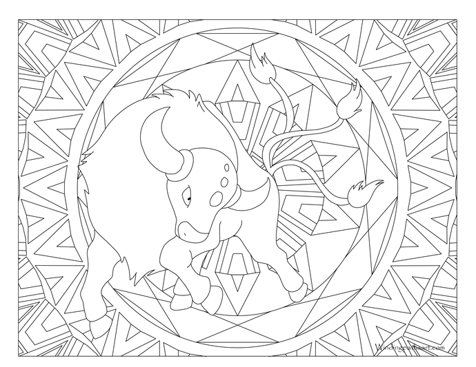 690x533 Adult Pokemon Coloring Page Tauros Coloring Pages