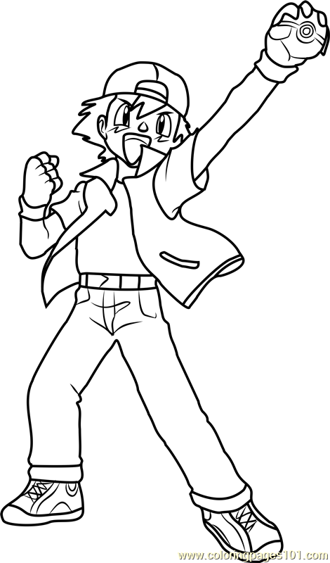 470x800 Ash Ketchum Pokemon Coloring Page