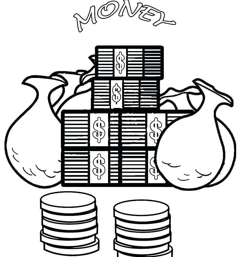 850x900 Coloring Pages Of Money Money Coloring Pages Banknotesnd Coins