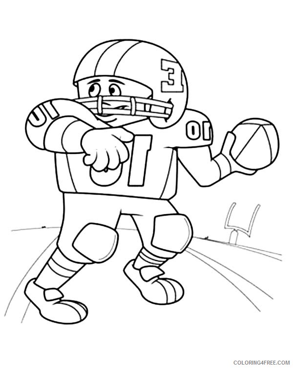 600x753 Football Player Coloring Pages Quarterback