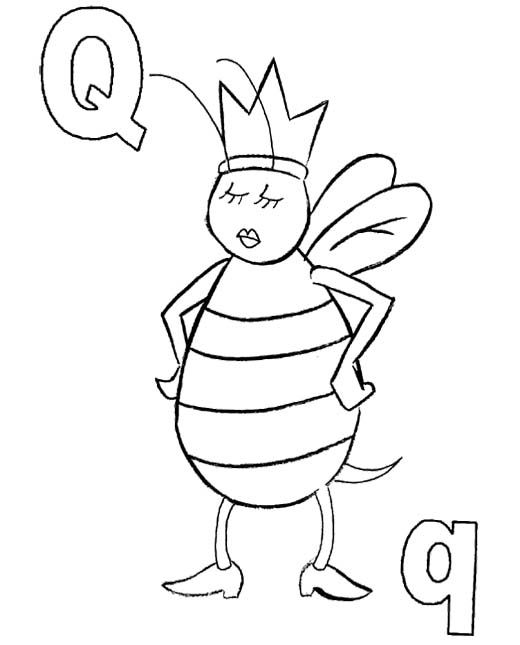 520x645 Q For Queen Bee Coloring Pages Color Pages Queen