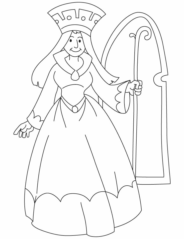 738x954 Sensational Design Ideas Queen Coloring Pages A Holding Scepter