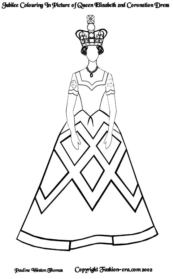 559x900 Jubilee Colouring In Picture Of Queen Elizabeth Ii's Coronation Dress