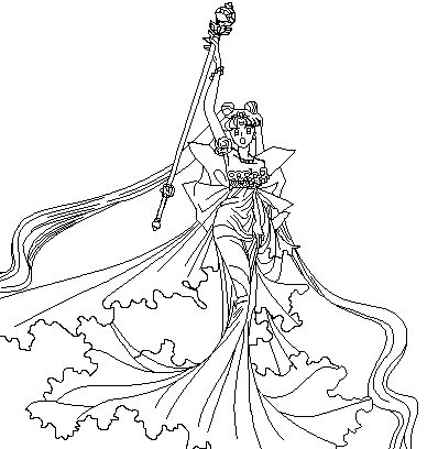 388x408 Manga Queen Coloring Page