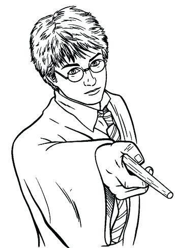 350x488 Harry Potter Coloring Pages Harry Potter Wand Coloring Page Harry
