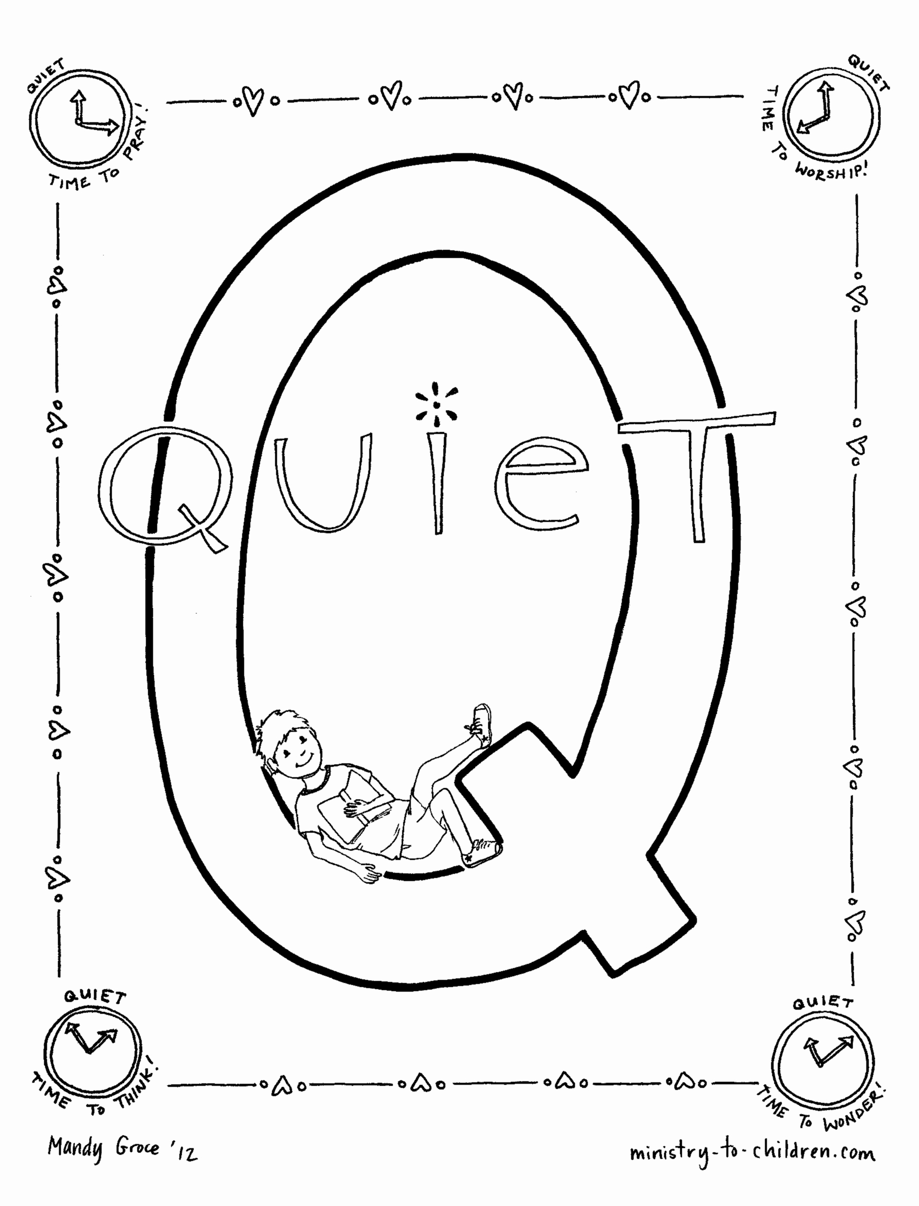 Quiet Coloring Page