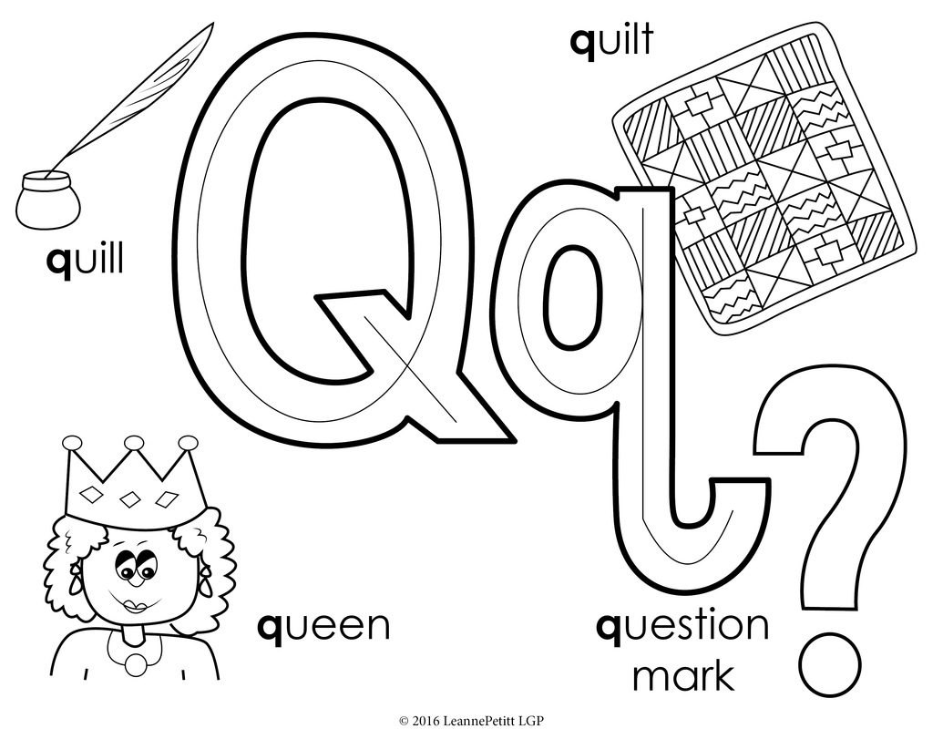 1035x800 Letter Q Is For Quilt Coloring Page Printable Pages Click