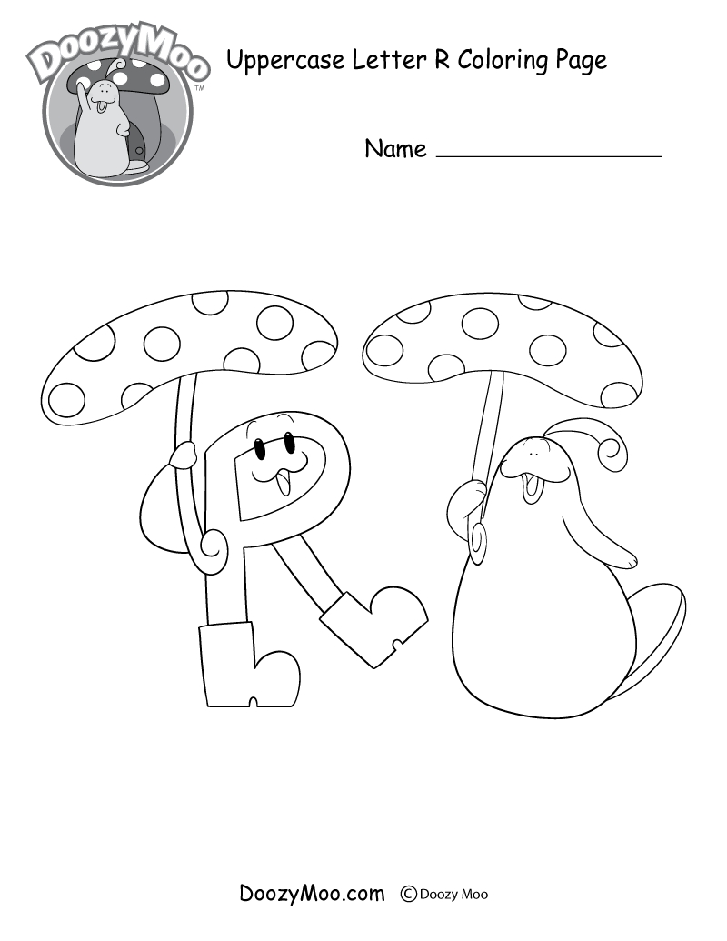 800x1035 Printable Cute Uppercase Letter R Coloring Page Free Printable