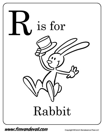 350x453 R Is For Rabbit Letter R Coloring Page Pdf