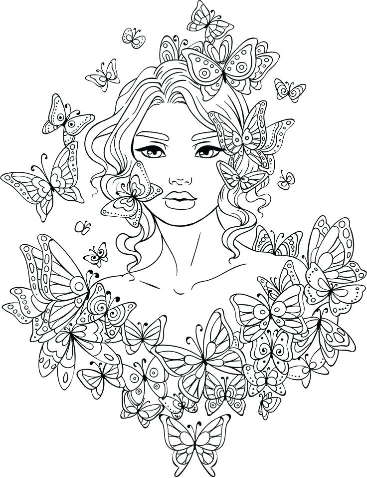 736x957 Female Coloring Pages Full Size Of Pens For Coloring