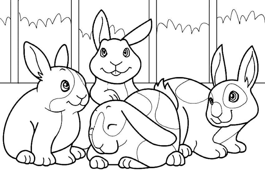 850x567 Rabbits Bunny Coloring Sheets