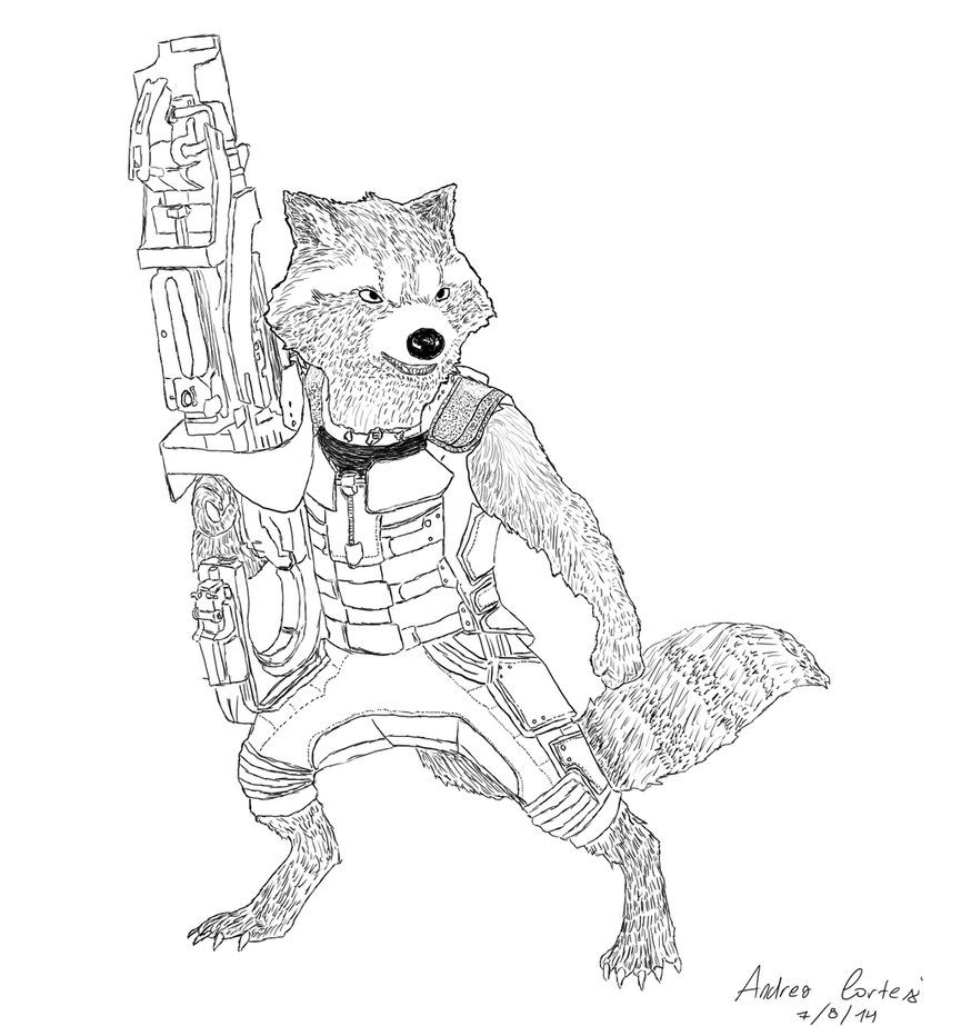 865x923 Rocket Raccoon Coloring Pages Printable Hd Guardians
