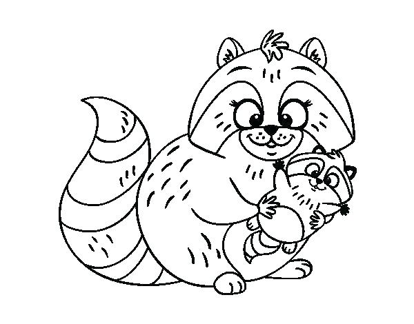 600x470 Racoon Coloring Page