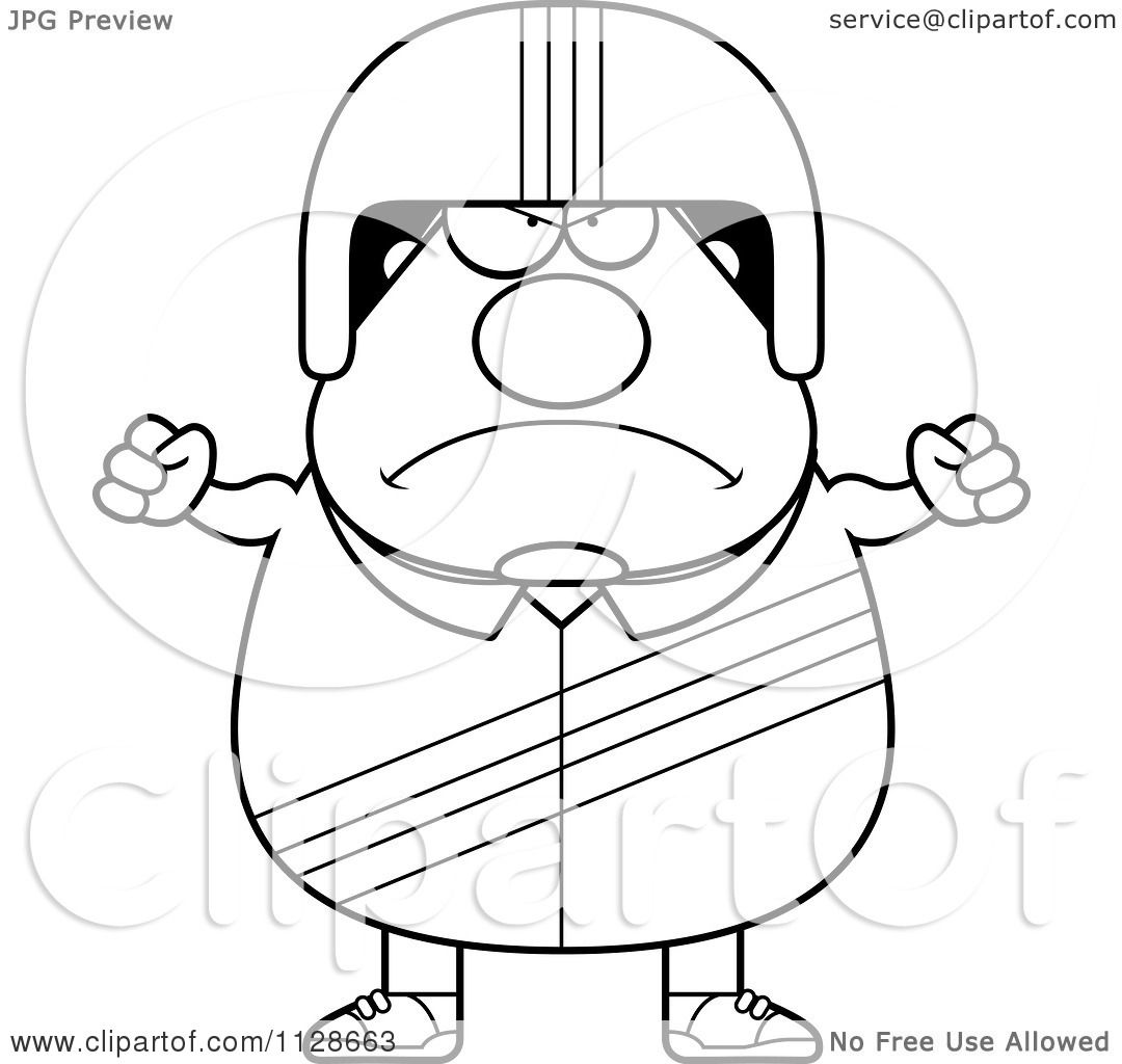 1080x1024 Cartoon Clipart Of An Outlined Angry Race Car Driver